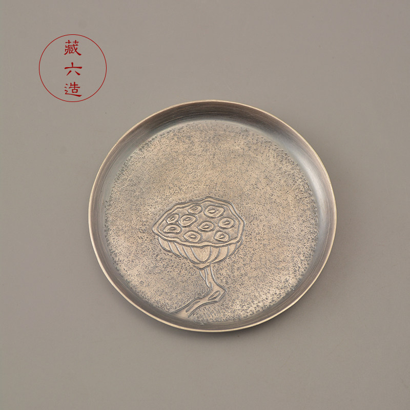 纯银杯垫 纯银999纯手工莲蓬银杯垫茶具配件茶垫托垫