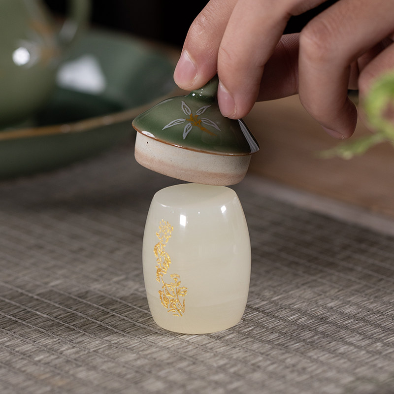 玉石盖置壶盖托茶台摆件小搁置架茶玩紫砂壶托盖碗托功夫茶道零配
