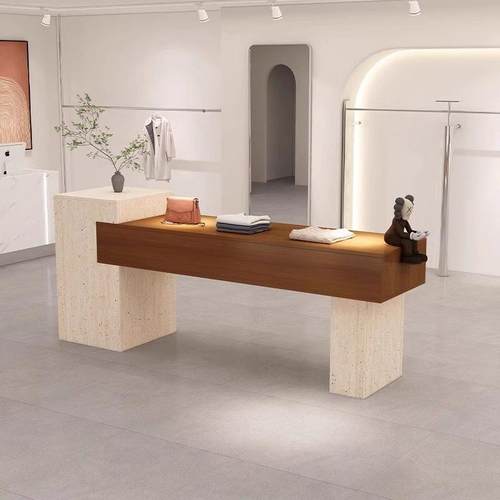 服装店中岛台展示桌储物柜商场装饰品柜女装店陈列柜中岛桌流水台