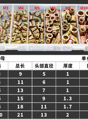 碳钢拉铆螺母拉母平头滚花拉铆螺帽拉帽拉卯帽M3M4M54M6M8M10