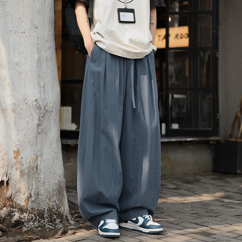 300斤美式慵懒松弛感休闲裤春秋潮牌宽松大码阔腿裤子垂感直筒裤,男装,休闲裤,淘宝优惠券,粉丝福利购,淘宝优惠卷