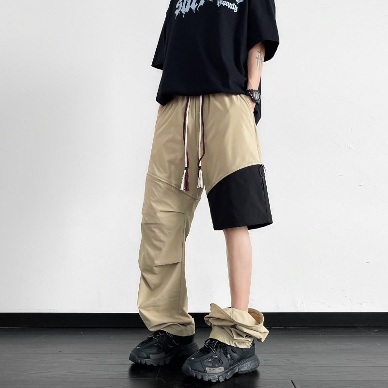 美式可拆卸vibe风街舞工装休闲裤女男宽松大码高街hiphop直筒阔腿,男装,休闲裤,淘宝优惠券,粉丝福利购,淘宝优惠卷