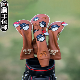 出口新款渔夫帽高尔夫球木杆套 杆头套球头保护帽套 立体绣木杆套
