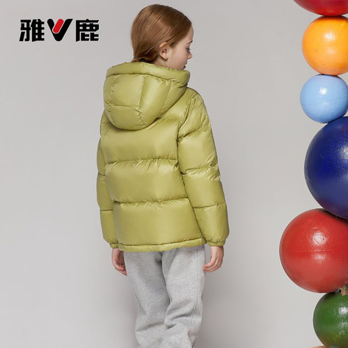 雅鹿短款加厚儿童面包服羽绒服
