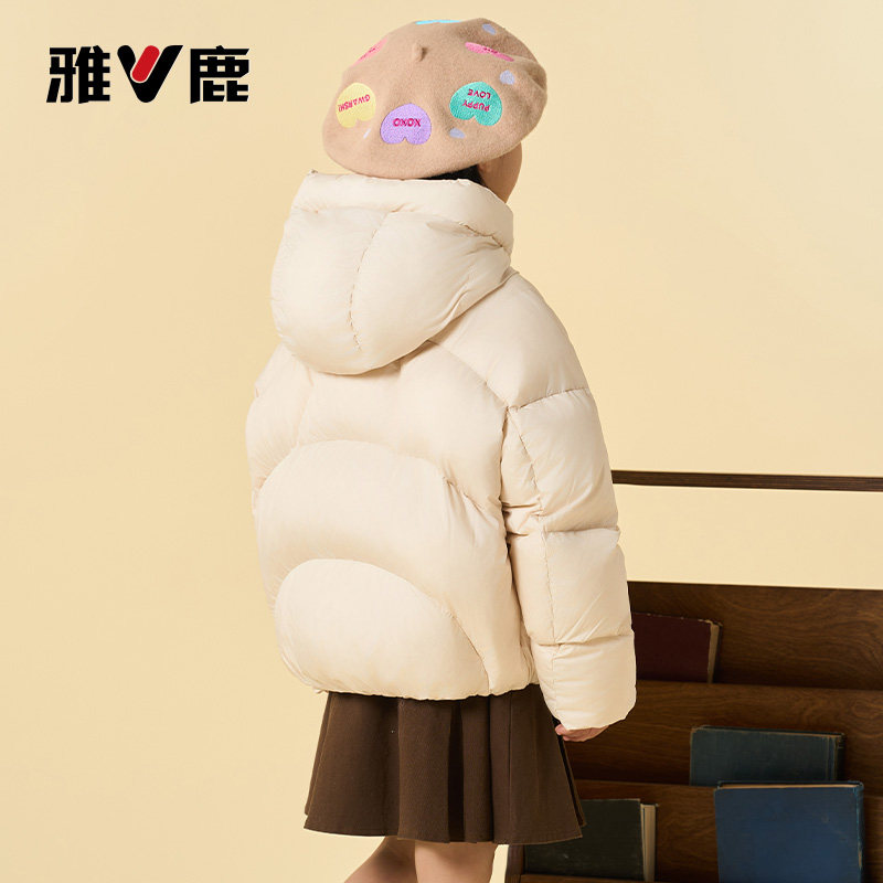 雅鹿新款洋气女童羽绒服
