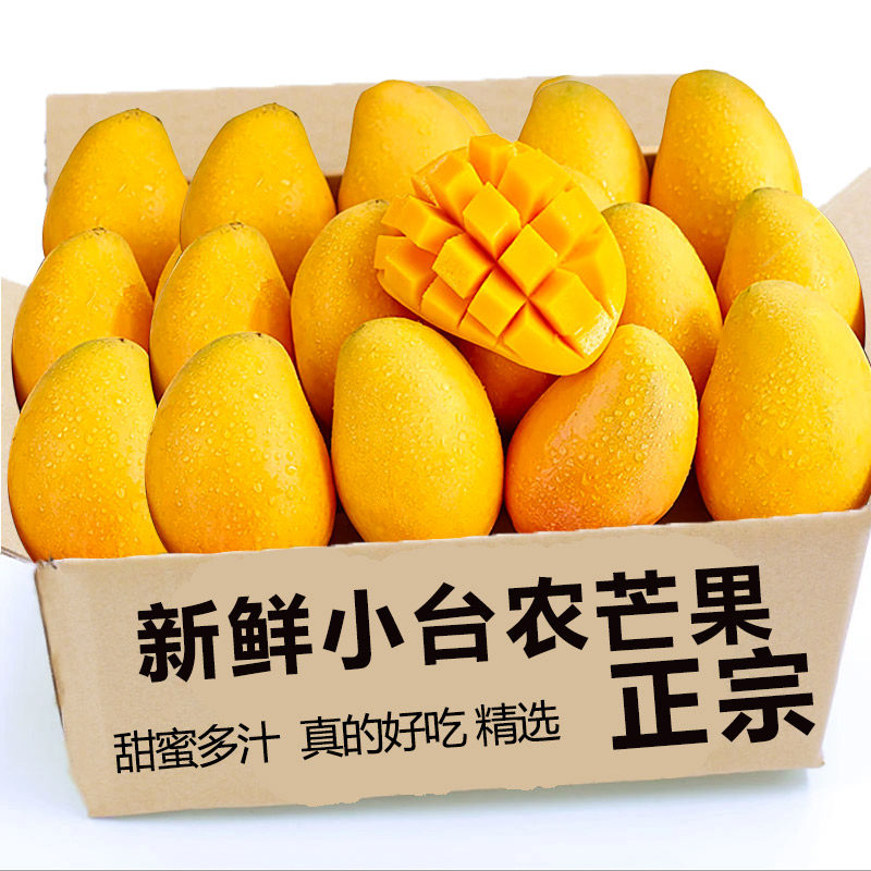 正宗新鲜小台农芒果新鲜小台芒热带水果应当季甜心芒大果特产整箱