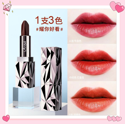 品牌正品口红不掉色不沾杯滋润素颜防水雾面哑光黄皮显白三色口红