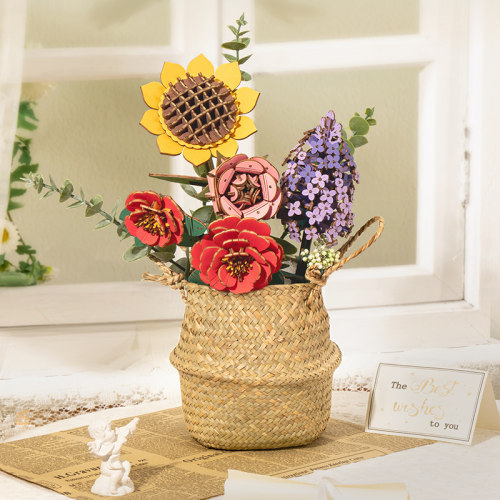 若客木艺繁花木质diy手工拼图