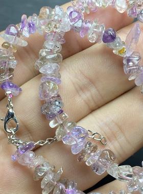 2025爆款天然矿多多超七随形手链透体水晶饰品DIY碎石手串包邮