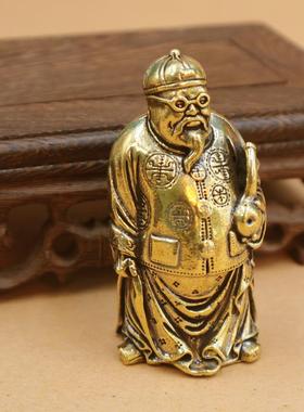 2025黄铜地主老财佛像手把件客厅办公桌家用摆件文财神站像装饰品