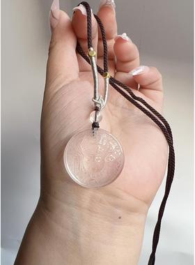 2025天然白水晶扎基拉姆财神吊坠黄水晶项链精致百搭礼物时尚百搭