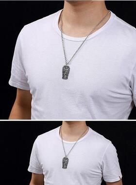 2025新款立体关公实心镀银吊坠关财神武财神关帝圣君项链复古男霸