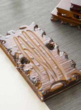 2026长方形摆件底座托架实木质展示花盆瓶石头工艺品红木佛像茶壶