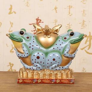 2026李居明吉祥物大蛙财摆件八白正才位客厅办公摆设
