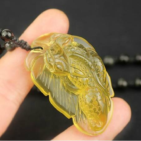 2025老料5A天然黄水晶貔貅男款吊坠一世无忧手工雕刻项链女高档毛