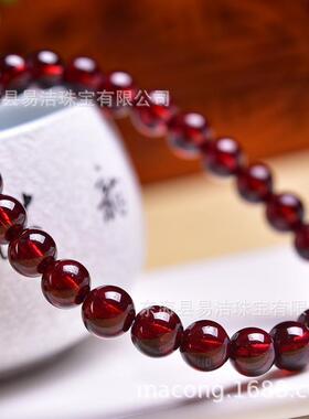 2026天然石榴石手链 酒红石榴石单圈手链 晶体通透色泽艳丽