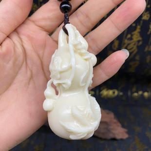 2026象牙果雕刻多子多福葫芦吊坠DIY菩提果手把超萌可爱配饰手持