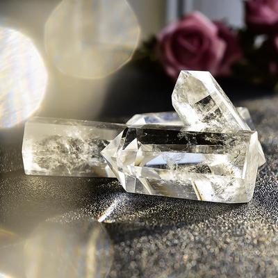 2025白水晶单尖六棱柱原石天然矿石标本矿物晶体宝石奇石原矿石头