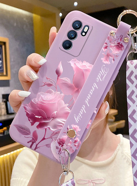 适用OPPOReno6手机壳PDSM00新款液态硅胶PENM00腕带支架OPPOReno5pro防摔OPPOReno5全包opporeno6pro+男女