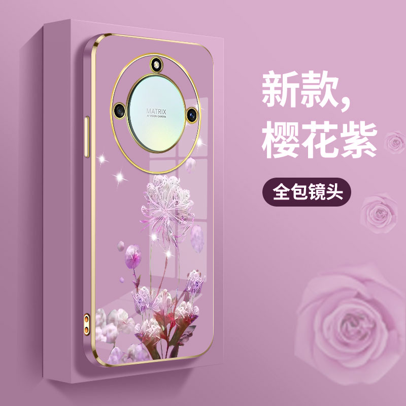 适用华为荣耀x50手机壳CRT-AN00新款直边电镀软壳ALI-AN00网红男女huawei荣耀x50i耐脏防摔全包边全