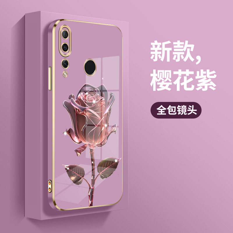 适用华为nova4手机壳华为nova3新款电镀软壳PAR-AL00硅胶huaweinova3e男女华为nova3i全包华为nova4E水晶玫瑰