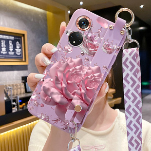 适用华为荣耀50手机壳huawei荣耀50Pro新款 AN00腕带支架RNA AN00防摔JLH AN00全包华为荣耀50se 液态硅胶NTH