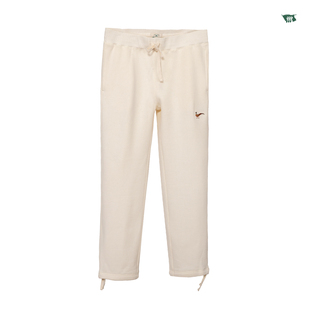 山鸡绣花保暖直筒休闲裤 国棉壹厂咖啡染棉羊毛混纺卫裤 男女同款