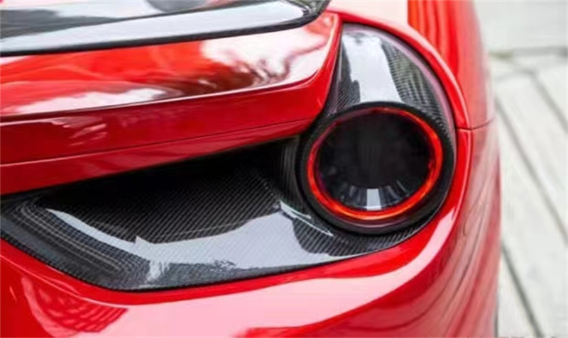 适用于法拉利488 GTB改装小包围碳纤维Novitec款尾灯罩后尾灯框