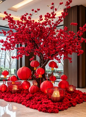 仿真桃花树大型梅花树室内造景