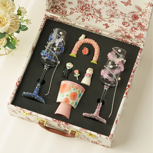 仲夏知己结婚礼物送新人新娘闺蜜婚礼敬酒杯香薰结婚礼盒高档实用