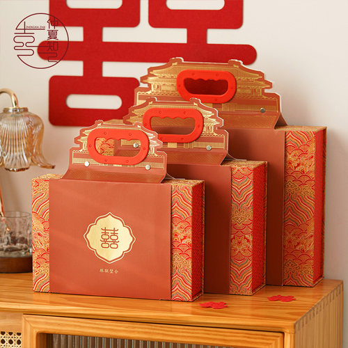 仲夏知己故宫文创订婚彩礼现金礼盒子定亲高档礼金箱10万20万三金