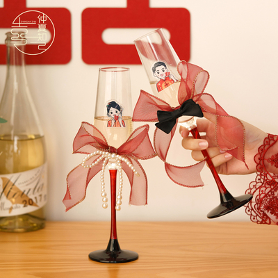 仲夏知己新婚结婚礼物送新人敬酒杯红酒杯套装高脚杯一对杯子礼盒