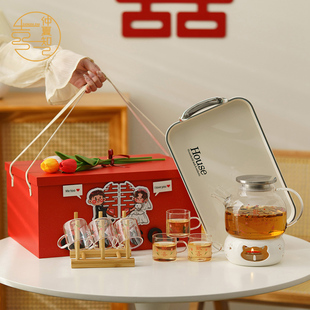 仲夏知己结婚礼物送新人高档花茶壶闺蜜新婚实用大气订婚茶具套装
