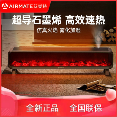 艾美特踢脚线取暖器家用暖风机石墨烯火焰壁炉电暖气HD22-R30U