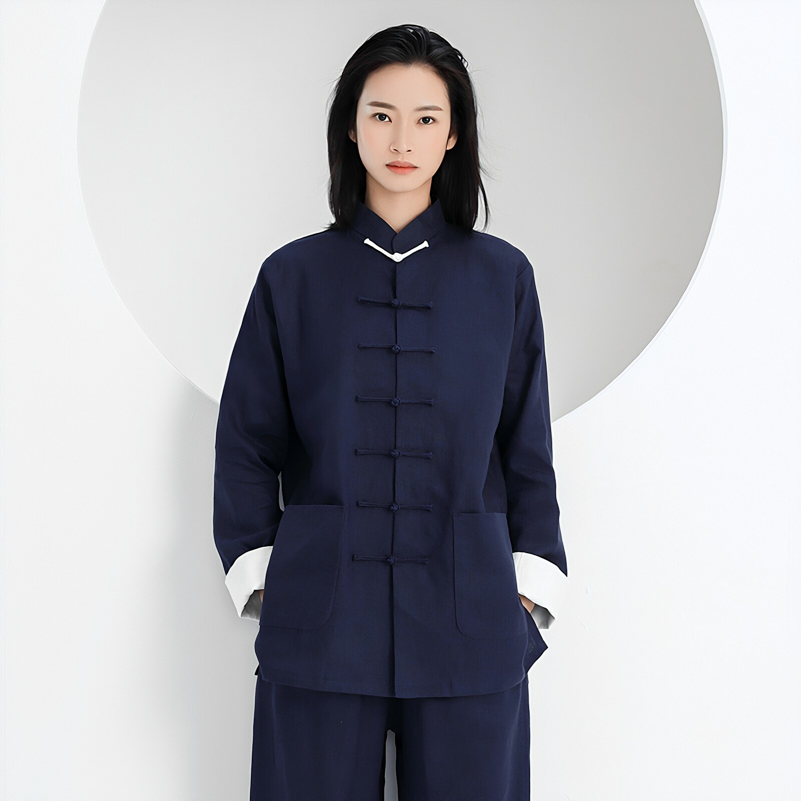 2025款高档亚麻太极服女春秋夏季武术服男太极拳练功服八段锦表演