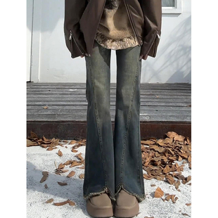 加绒加厚显瘦喇叭裤 微喇牛仔裤 胖mm大码 冬季 小个子 子女2025新款