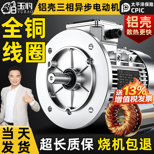 【耐用10年】全铜铝壳三相电动机