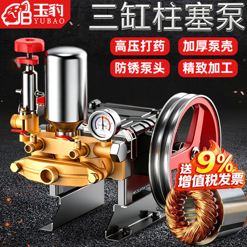 三缸柱塞泵打药机喷雾器高压农用园林果树小型家用电动喷洒农药泵