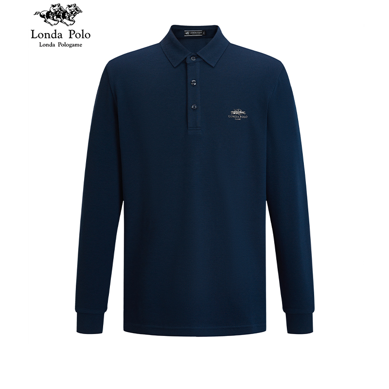 伦德保罗男装休闲长袖字母POLO衫