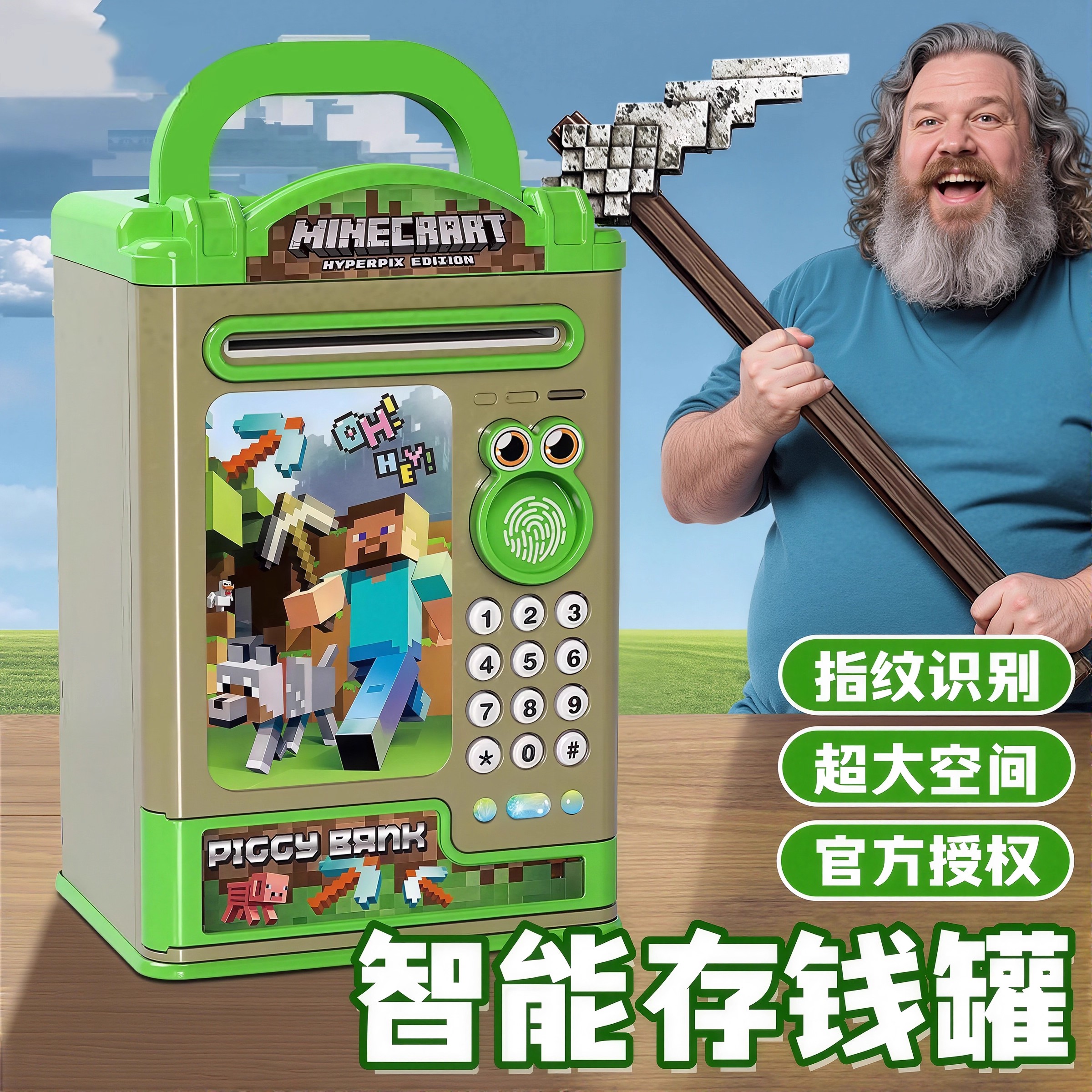 我的世界存钱罐玩具可进可出儿童2025新款男孩子储蓄罐密码锁女孩