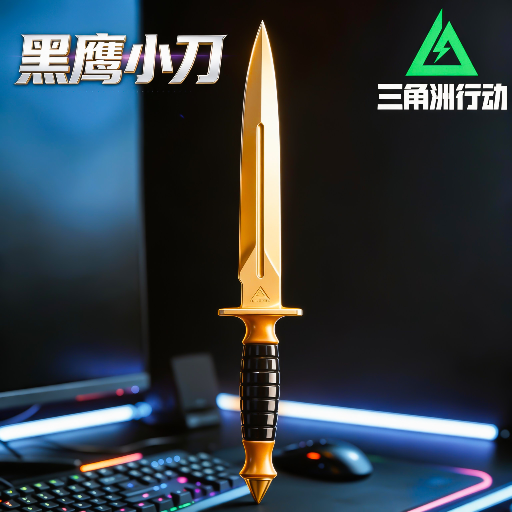 未开刃【精工合金材质】黑鹰小刀图片