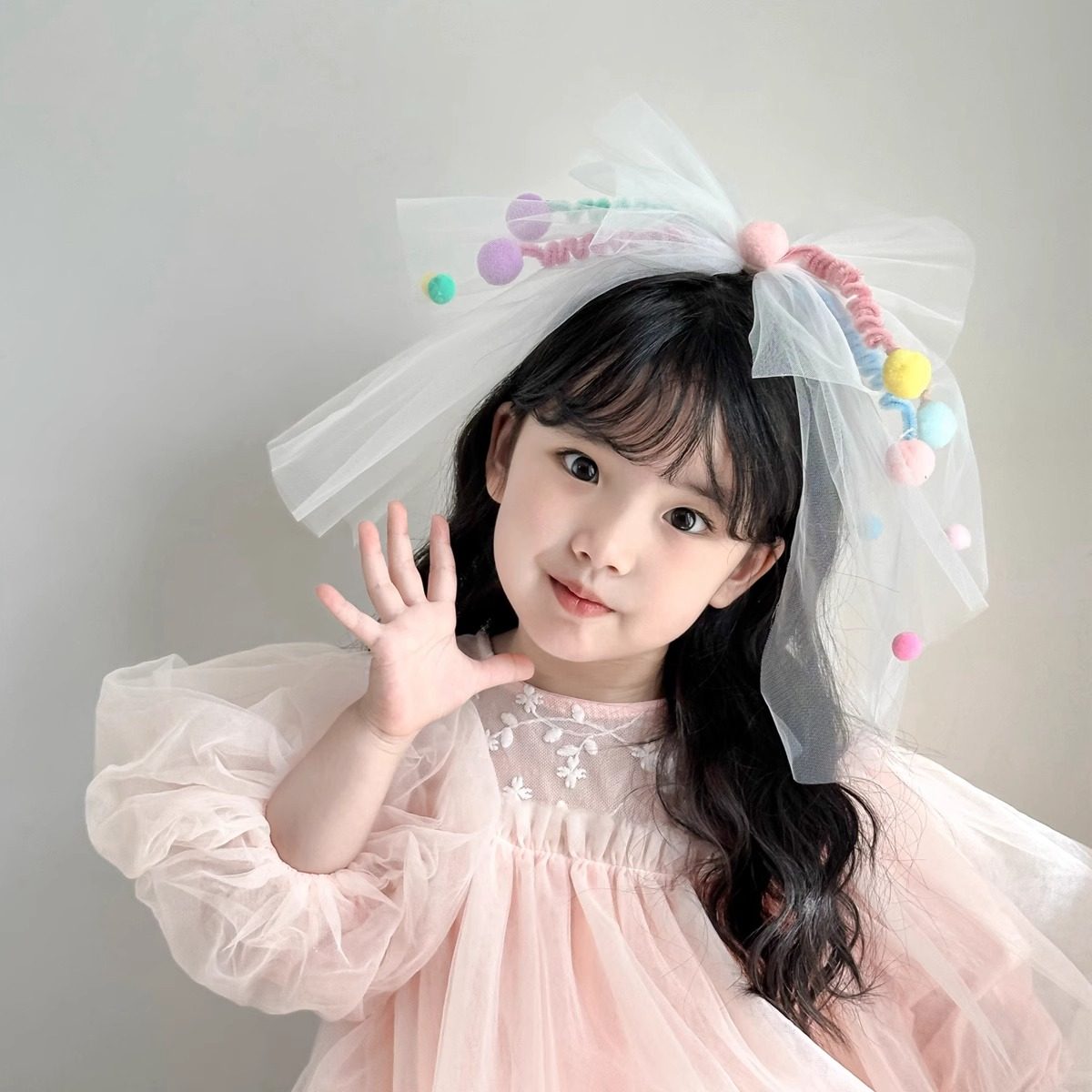 ins风多巴胺发箍扭扭棒生日发箍可爱彩色毛球生日帽甜美儿童发饰