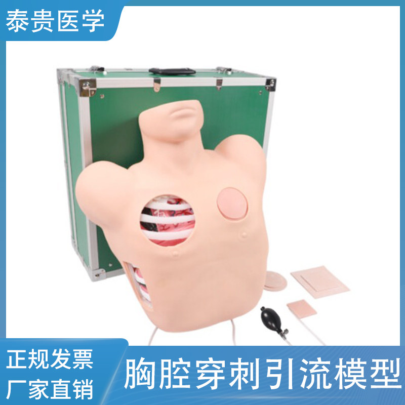 泰贵医学TG/L66胸腔穿刺引流模型气胸减压液胸插管训练模拟人