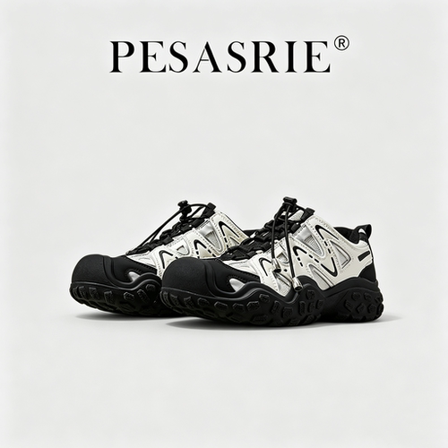 PESASRIE/柏萨尼2026 新款户外运动黑白撞色山系citywalk徒步鞋女