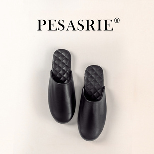 室内居家男女款 轻奢真皮拖鞋 办公室软底羊皮凉拖 柏萨尼 PESASRIE
