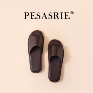 情侣静音居家真皮凉拖鞋 PESASRIE 男女款 高档轻奢家用拖鞋 柏萨尼