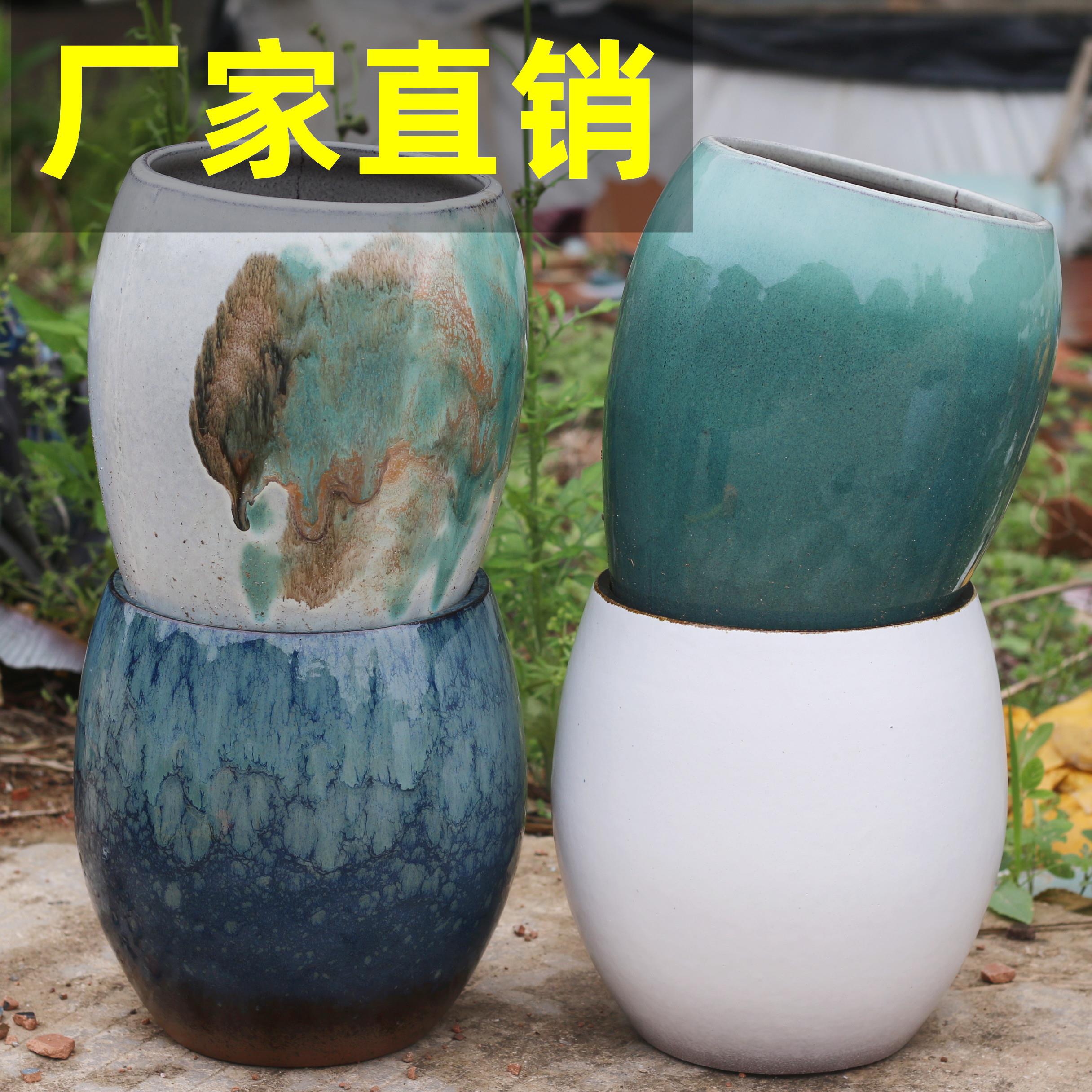 花盆大花盆创意网红花盆粗陶花盆景德镇陶瓷花盆包邮花盆北欧简约