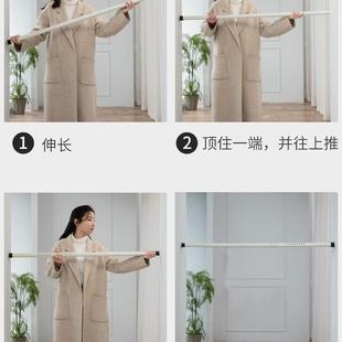 伸缩杆窗帘杆不锈钢单杆卫生间飘窗浴帘杆 加厚加粗32cm免打孔安装