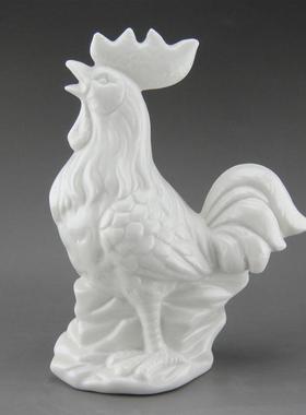 大公鸡摆件 风水鸡瓷器 白色生肖鸡12十二生肖鸡摆设工艺品陶瓷鸡