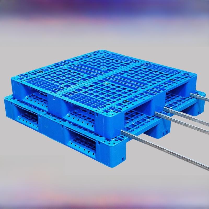 全新材质蓝格四川塑料托盘可与钢管上货架仓库叉车塑料托盘配套使